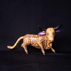 BEAUTIFUL OAXACAN WOOD CARVING BULL ALEBRIJE. MEXICAN FOLK ART.