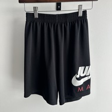 Air Jordan Boys Basketball Shorts 12-13 L Black Jump Man Pre Owned