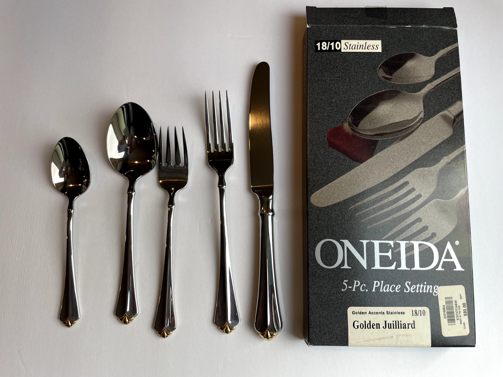 Oneida Golden Julliard 5 piece place setting NIB