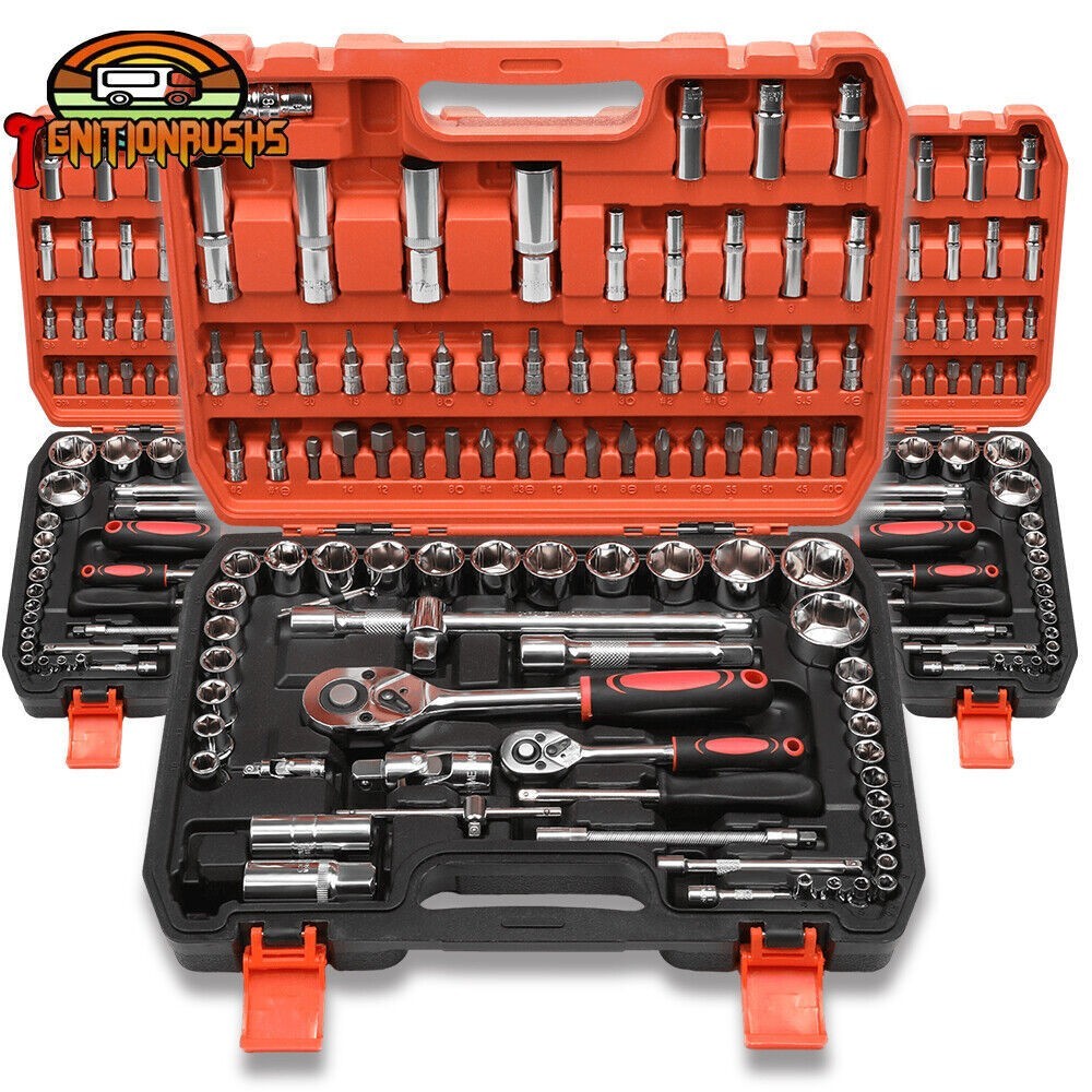 94pcs 1/4" & 1/2" Socket Ratchet Spanner Bit Set with Case socket Hand Tool