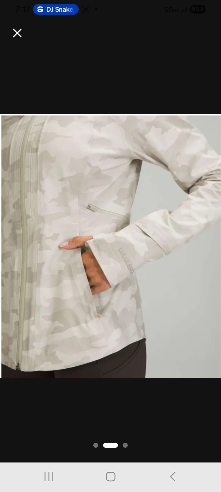 Lululemon Break A Trail Jacket Heritage 365 Camo Preloved Size 12 White Opal image 2