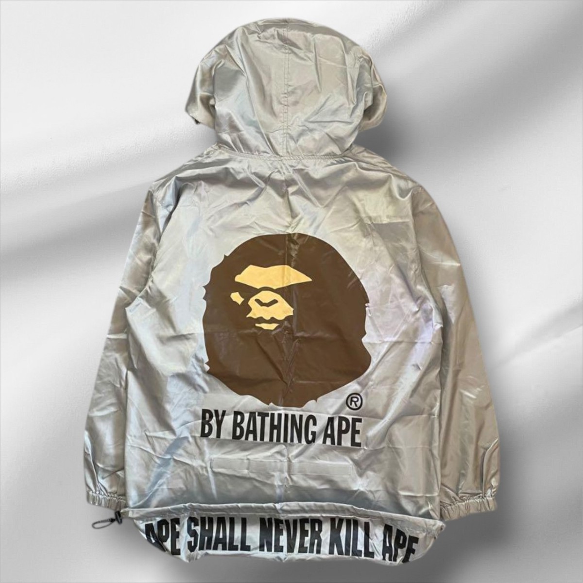 A Bathing Ape 90s Black Tag Anorak Hoodie Silver Size S Rare A Bathing Ape 90s Black Tag Anorak Hoodie Silver Size S Rare
