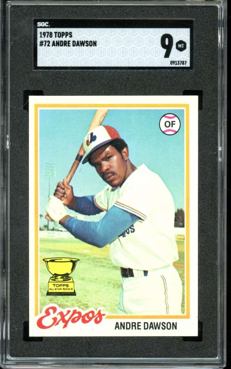 1978 Topps #72 Andre Dawson Expos 2nd Year AS All-Star Rookie Cup HOF SGC 9 MT