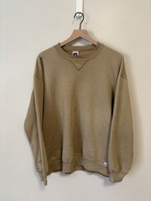 Vintage 90s Distressed Faded Brown Russell Athletic Crewneck Sweatshirt XL USA