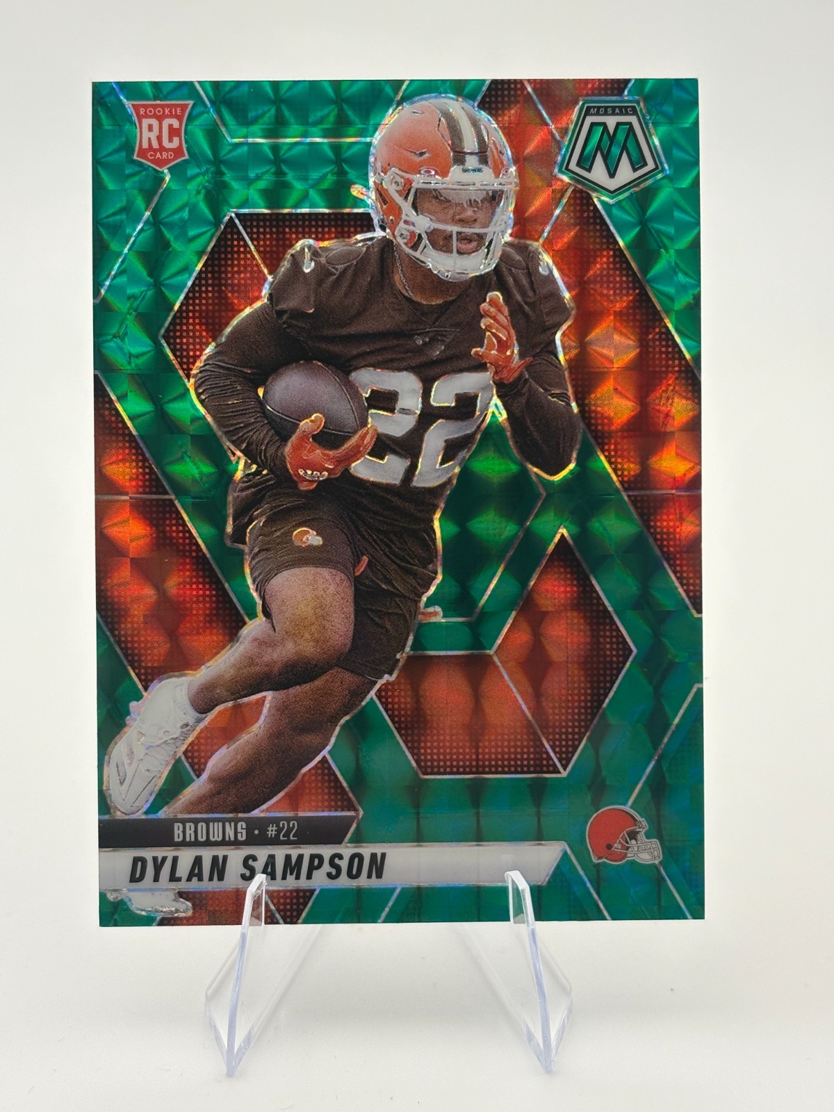 Dylan Sampson 2025 Panini Mosaic Green Mosaic #355 (RC) Cleveland Browns