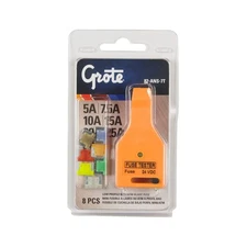 Grote 82ANS7T Low Profile Miniature Blade Fuse Assortment & Tester, 8 Pk
