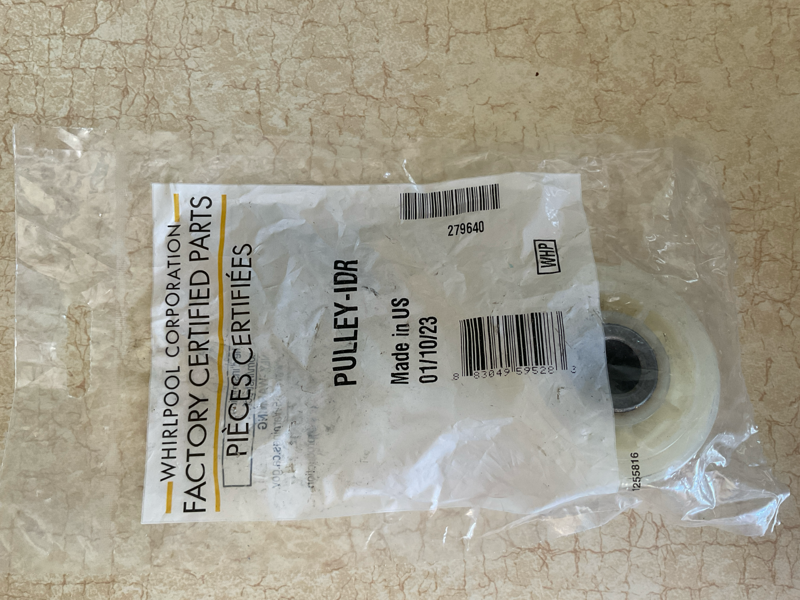 Genuine OEM Whirlpool 279640 Dryer Machine Idler Pulley Wheel - White ...