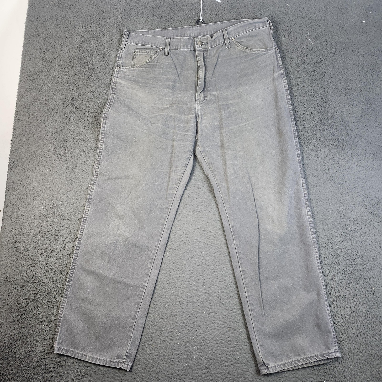 Dickies Jeans Mens 38x30 Gray Relaxed Fit Carpenter Workwear Denim Pants