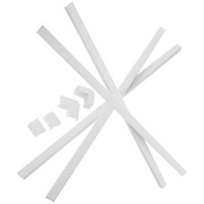 1 Set White Plastic Cable Concealer for Wall Mounted TV Cord Management