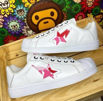 Brand New 2011 A Bathing Ape Ultra Skullsta Pink Camo Leather Bapesta 8.5 Bape