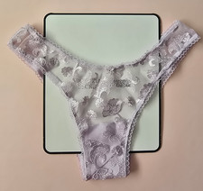 NWT Victoria's Secret Dream Angels Violet Blossom Embroidery Brazilian Panty XS