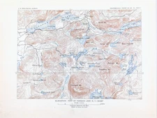 1908 PARADOX LAKE - NEW YORK Map ORIGINAL Severance - Pyramid Lake