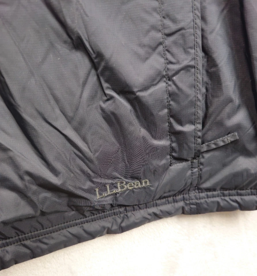 Chaqueta LL Bean PrimaLoft Packaway para Hombres 2XL Negra Acolchada Puffer Cremallera Completa Ligera Foto 3 de 4