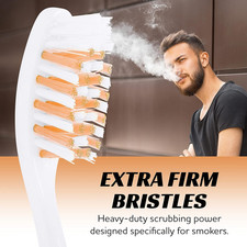 Extra Firm Toothbrush, Hard Bristle Toothbrush Set for Adults or Smokers Trav...