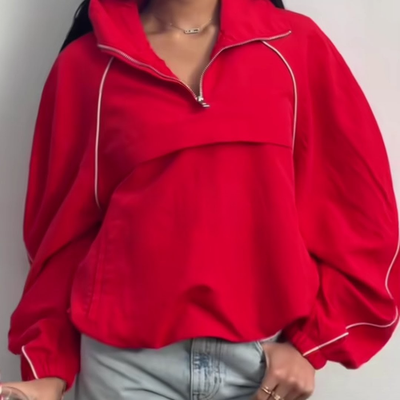 BNWT H&M Edition S/S 2026 Oversized Nylon Anorak Bright Red