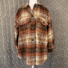 Cotton On Plaid Button Front Oversized Jacket...