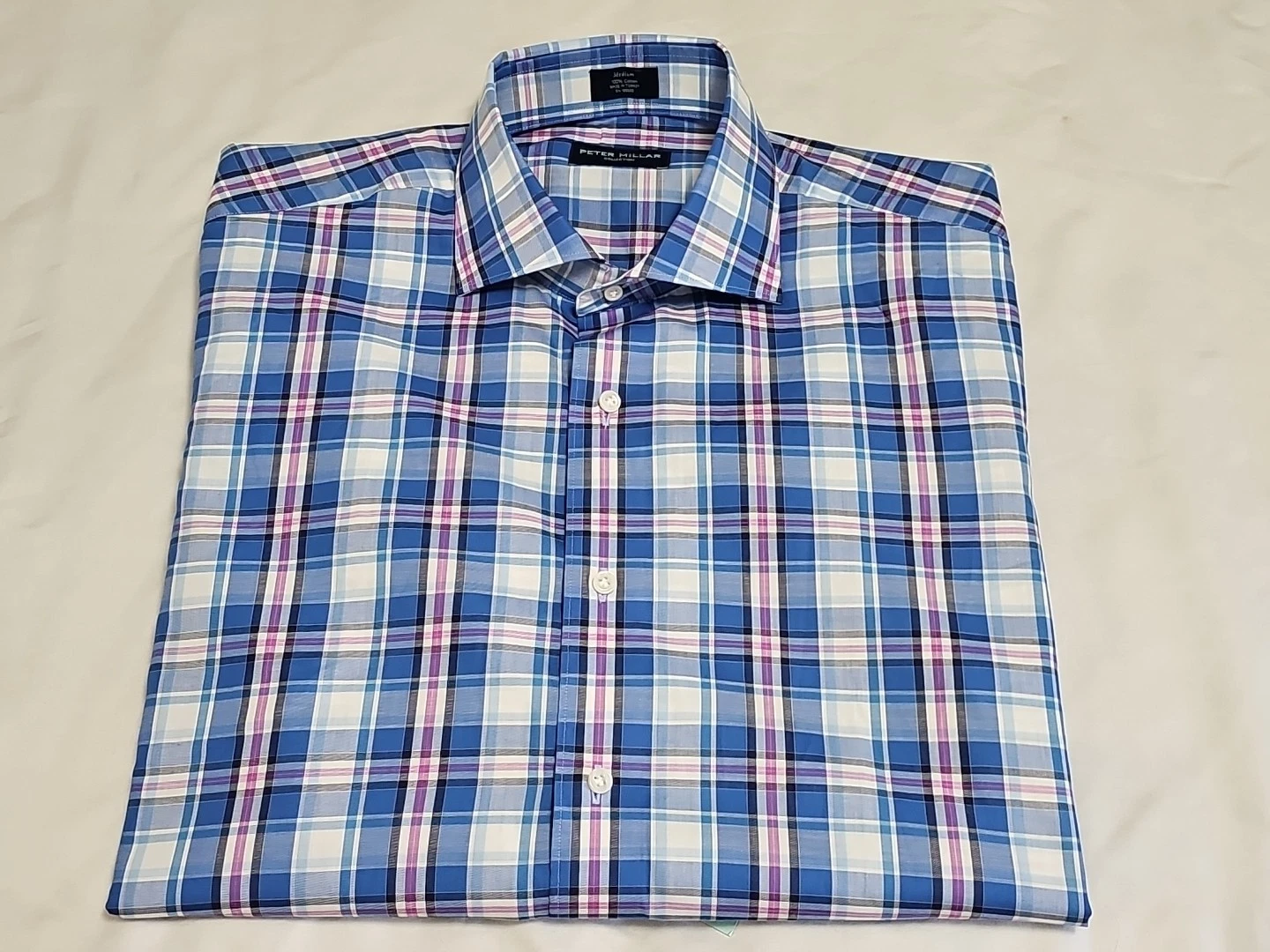 Peter Millar Collection NEW Lightweight Plaid Button-up Long Sleeve Shirt SZ M