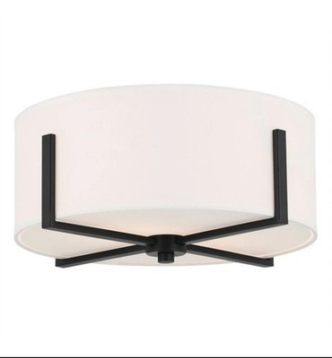 Malen - 15.5'' × 7.75'' Traditional 2-Light Flush Mount Black Finish Ceiling