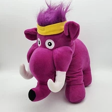 Fun Express Elephant Plush 12" Purple Body Embroidered Face Stuffed Animal Toy