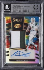 Sam Darnold AUTO PATCH TIE-DYE /15 2018 Select Rookie Signature Swatches BGS 8.5