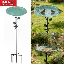 Outdoor Garden Bird Bath Bowl with Stake Wild Bird Feeder Feeding Station Basin