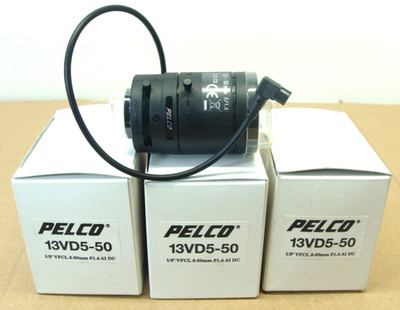 Pelco 13VD5-50 Varifocal Auto Iris S-Camera Lens, Lot of 3, NEW