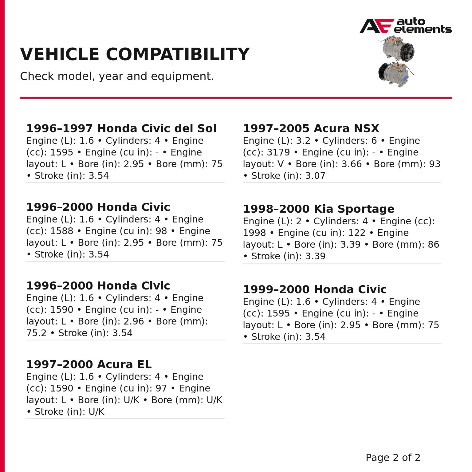 Acura NSX 1991-2005 Right Compressor with bracket