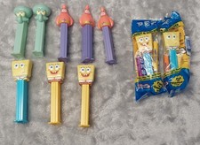 Lot of 10 Sponge Bob Pez Dispensers, 2 Unopened, Sponge Bob,  Patrick, Squidward