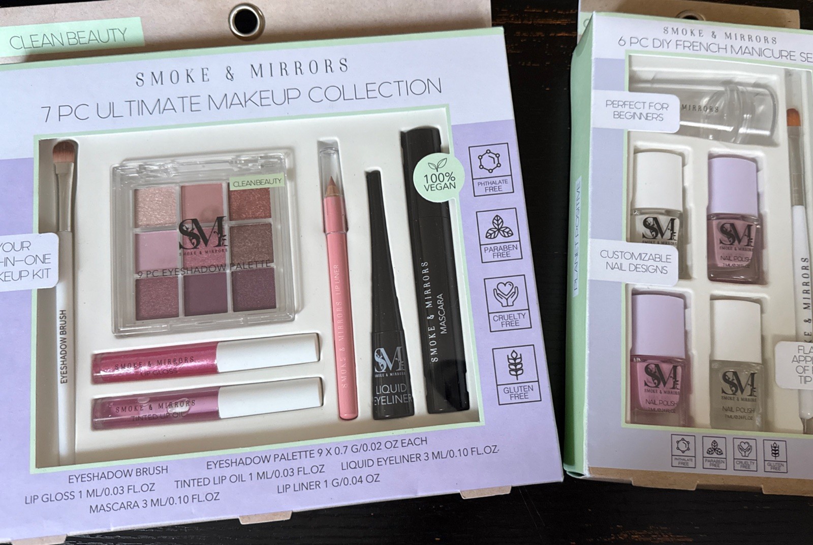 2 Set:7-Piece Ultimate Makeup Collection Kit and 6-Piece DIY