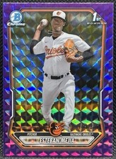 Esteban Mejia 2026 Bowman Chrome Prospects 1st Purple Geometric /250 Orioles