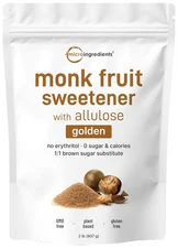 Golden Monk Fruit Sweetener Allulose, 2 Lbs | No Erythritol, No Aftertaste, 1:1 