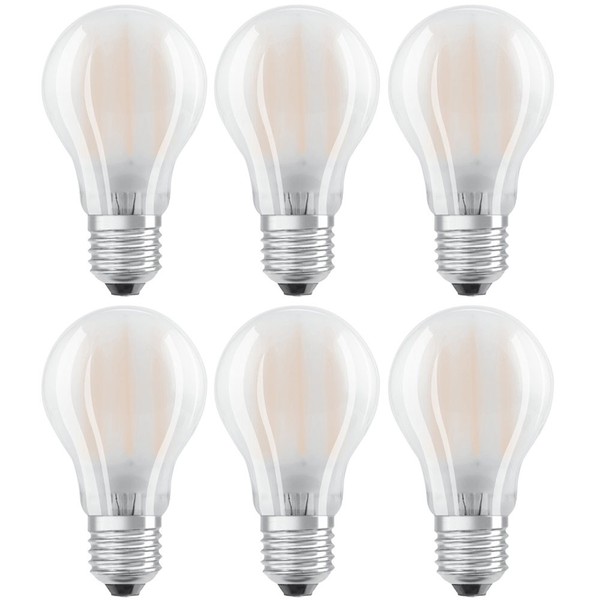 6 X Osram Led Filament Lampen Birnenform 4W = 40W E27 Matt 470Lm Warmweiß 2700K-image