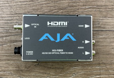 AJA Hi5-FIBER HD/SD SDI Optical Fiber to HDMI Converter Used CM2