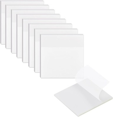 400 Sheets 3x3 inch 8 Pads Transparent Sticky Notes, Clear Self Sti...