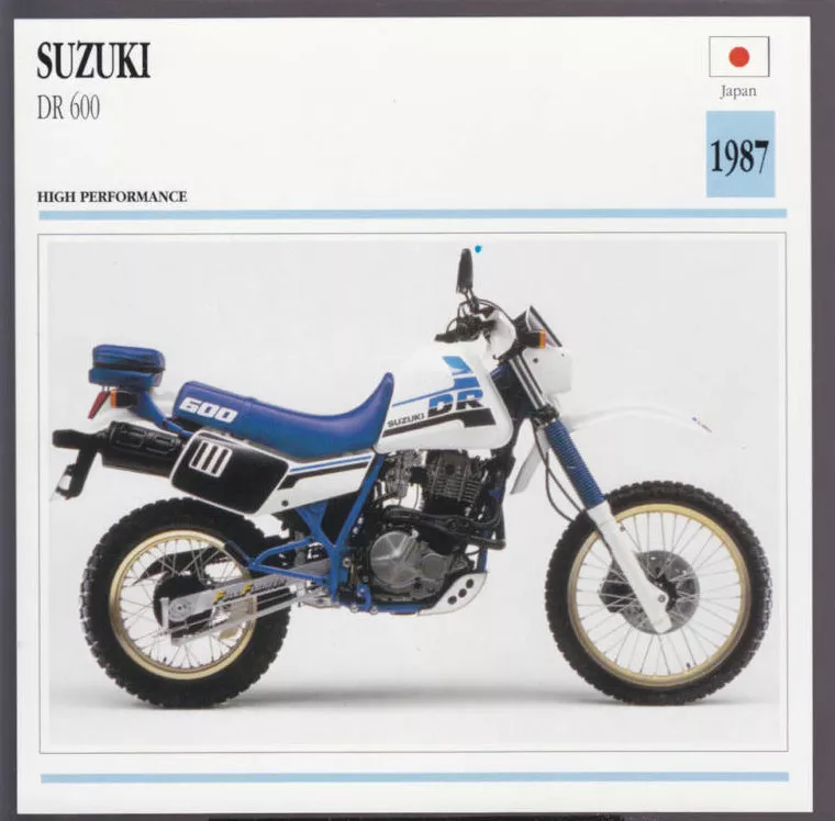 1987 Suzuki DR 600cc 590cc Japan Dirt Bike Motorcycle Photo Spec