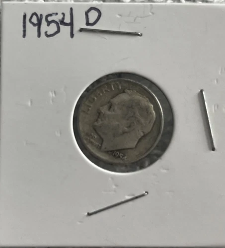 1954 D Dime Franklin D Roosevelt $0.10 90% Silver Fine Condition