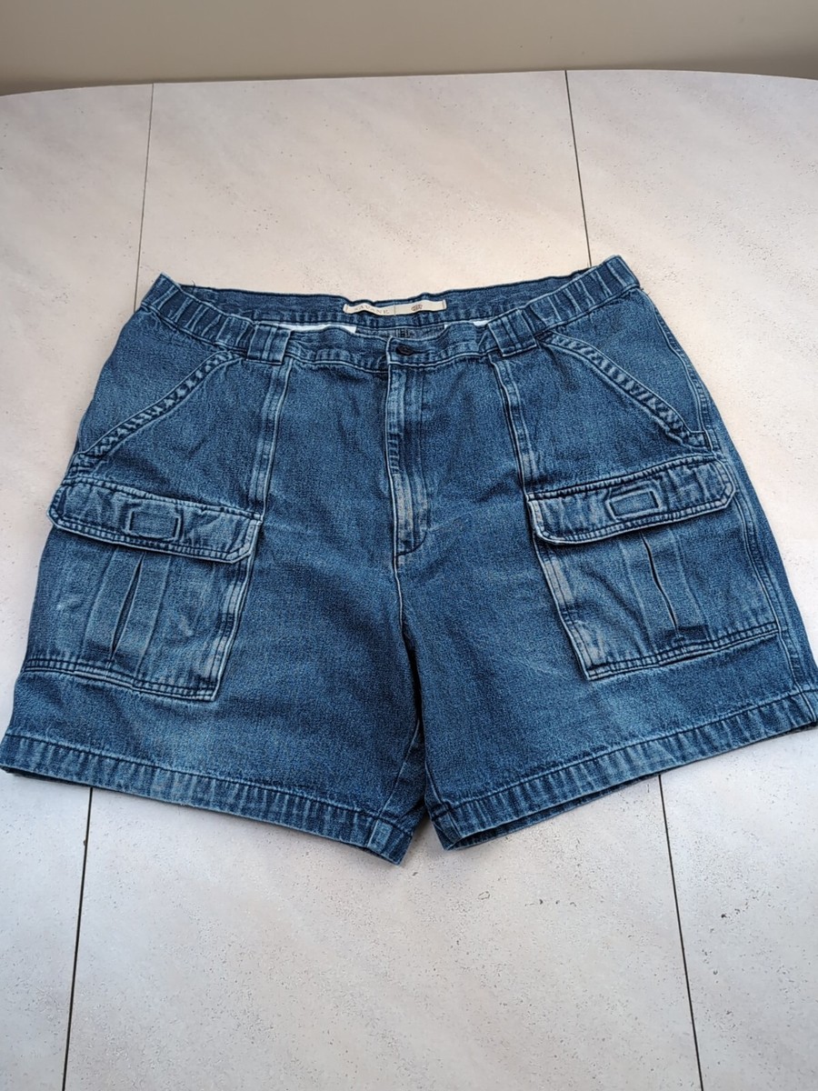 Savane Jean Cargo Shorts Men's 40 Blue Denim Camping Hiking Outdoors Tech  Pocket