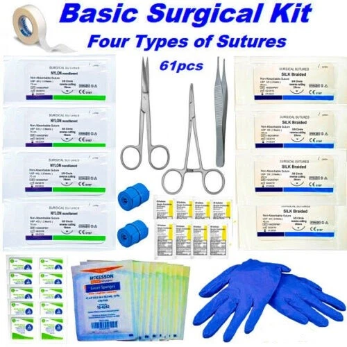First aid kit with sutures outlet