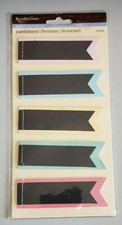 RECOLLECTIONS Chalkboard FLAGS Dimensional Embellishments - 5pcs