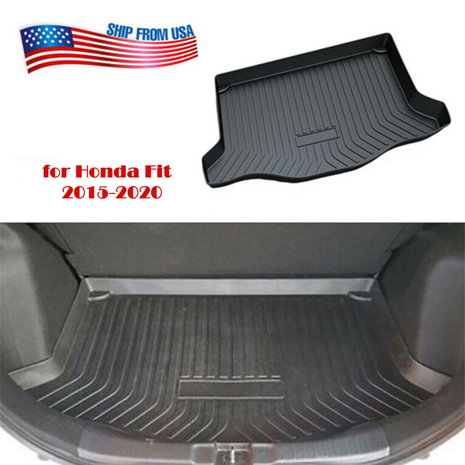 Rear Cargo Boot Trunk Tray Liner Waterproof Mat for 2015-2019 2020 Honda Fit