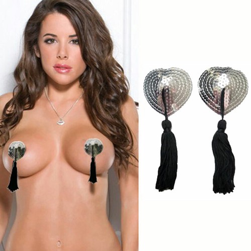 Sequin Star Tassel Breast Nipple Covers Pasties Party Christmas Self Adhesive - Picture 10 of 112