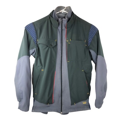 Loopt Works Men Recycled Full Zip Jacket Grey Polyester Size Large
