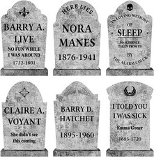 Cemetery Halloween Decorations Outdoor Tombstones: 6Ct Large Realistic Halloween