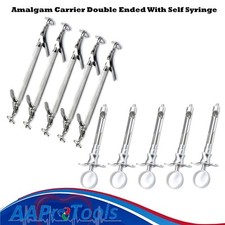 5 DENTAL AMALGAM CARRIER DOUBLE END Fill Dental Cavities TOOL WITH 5 SYRINGES