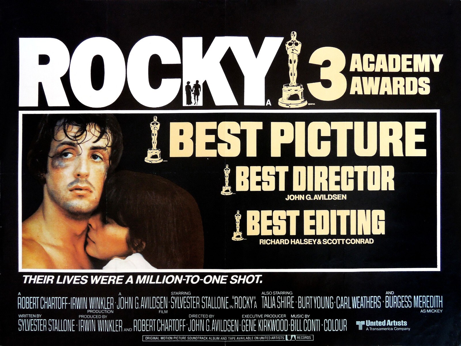 ROCKY 1976 UK quad poster print 30x40