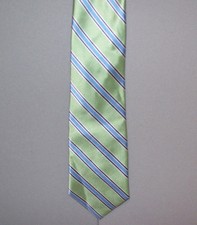 Class Club Gold Label GREEN BLUE Classic Stripe 50" Silk Neck Tie 28