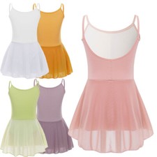 Kids Girls Dress Lyrical Gymnastics Leotard Sleeveless Ballet Dance Leotard