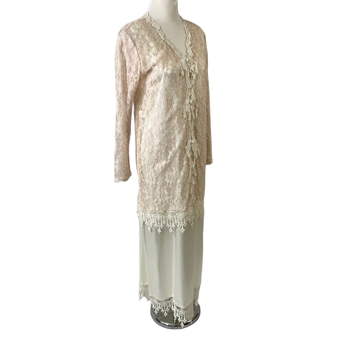 Margot Lea Size M Cream Gown Long Dress & Lace Jacket Made in USA Bridal | eBay Margot Lea Size M Cream Gown Long Dress & Lace Jacket Made in USA Bridal | eBay