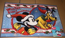 DISNEY MICKEY MOUSE PLUTO CHRISTMAS BLUE RUG 20"x32" NEW