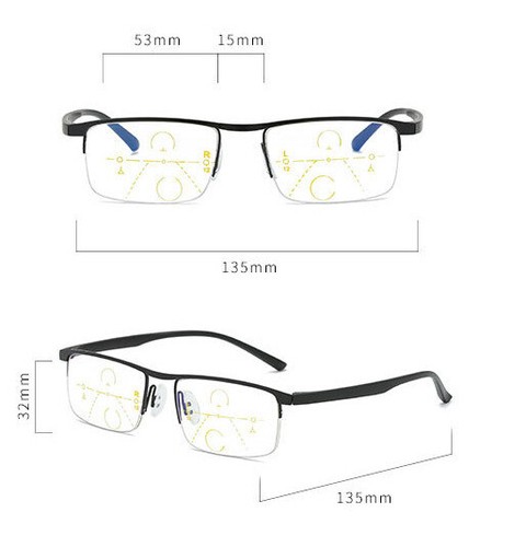 Smart-Zoom-Lesebrille progressive Multi-Fokus-Computer Anti Blue Ray - Bild 3 von 15